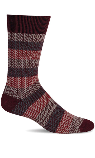 Men's Sockwell Socks style name Ticking Tweed in color Cranberry. Sku: LD94M-545