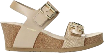 Quarter turn view Women's Mephisto Footwear style name Lissandra in color Platinum Perla/ Havana. Sku: LISS27653