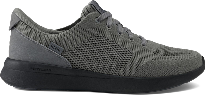 Quarter turn view Men's Kizik Footwear style name Lima 2 Double Wide in color Smoked Pearl/ Black. Sku: MLIM2606XW