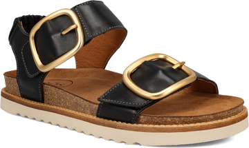 Quarter turn view Women's Taos Footwear style name On The Double in color Black. Sku: OTD-9395BLK