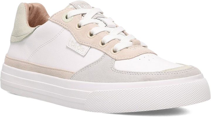 Quarter turn view Women's Taos Footwear style name Pop Soul in color Sand/ Ice Multi. Sku: PPS-142651SNIM