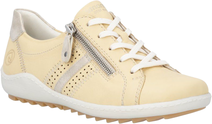 Quarter turn view Women's Remonte Footwear style name Liv 32 in color Sun/ Muschel. Sku: R1432-69
