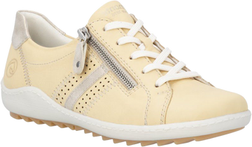 Quarter turn view Women's Remonte Footwear style name Liv 32 in color Sun/ Muschel. Sku: R1432-69