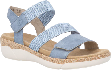Quarter turn view Women's Remonte Footwear style name Jocelyn 61 in color Bleu/ Ciel. Sku: R6861-12