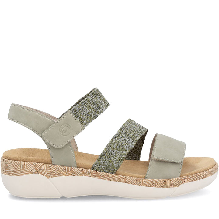 Quarter turn Women's Remonte Footwear style name Jocelyn 61 in color Salbei/ Olive. Sku: R6861-52