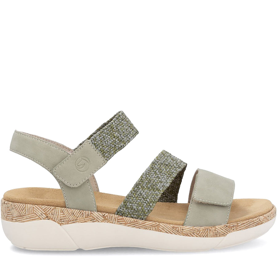 Quarter turn Women's Remonte Footwear style name Jocelyn 61 in color Salbei/ Olive. Sku: R6861-52