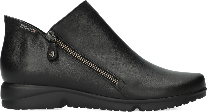 Quarter turn view Women's Mephiso Footwear style name Romia in color BLK CEYLAN. Sku: ROM9914