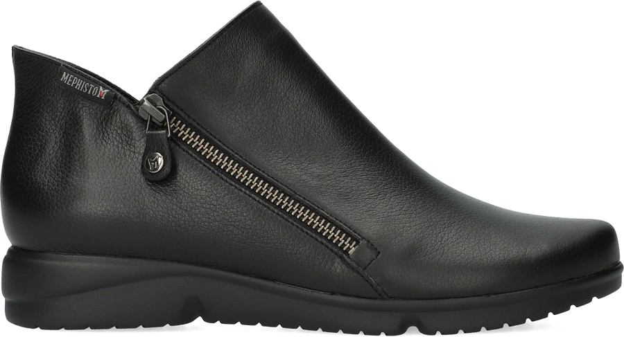 Quarter turn view Women's Mephiso Footwear style name Romia in color BLK CEYLAN. Sku: ROM9914