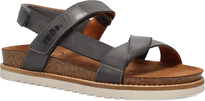 Quarter turn view Women's Taos Footwear style name Sideways in color Steel. Sku: SDW-8372STL