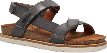 Quarter turn view Women's Taos Footwear style name Sideways in color Steel. Sku: SDW-8372STL