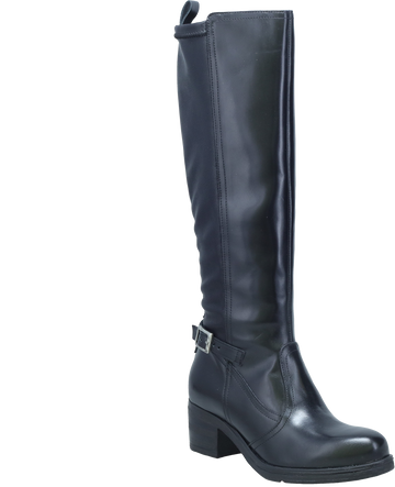 Quarter turn view Women's Miz Mooz Footwear style name Serenna in color BLACK. Sku: SERENNA-BLACK