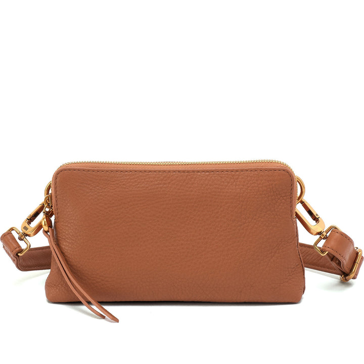 Quarter turn Women's HOBO Hand Bag style name Fern Slim Belt Bag in color Warm Honey. Sku: SO-82481WHNY