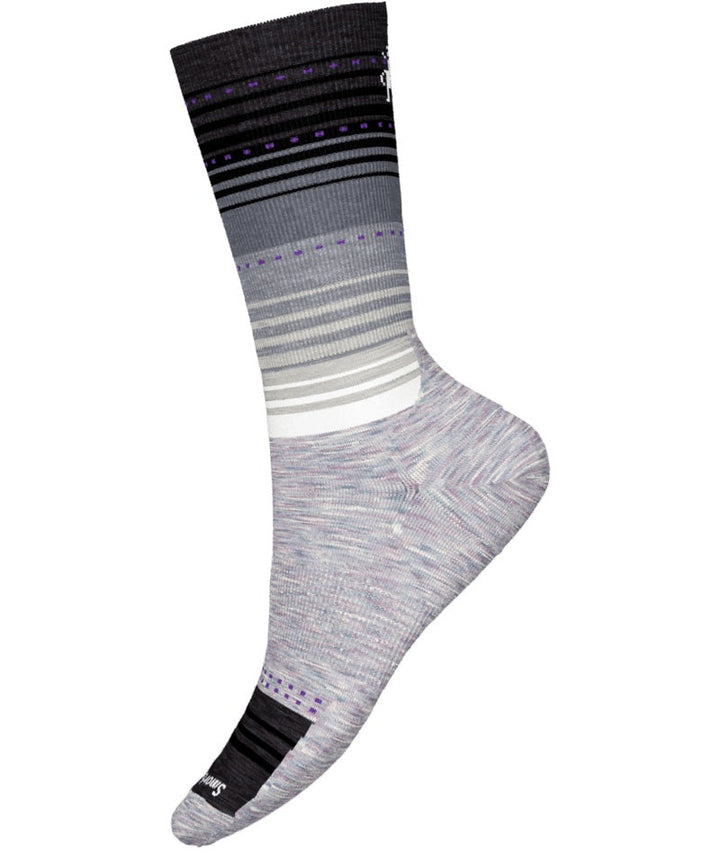 Women's Smartwool Socks style name Stitch Stripe Crew in color Prpl/Black. Sku: SW001999Q54