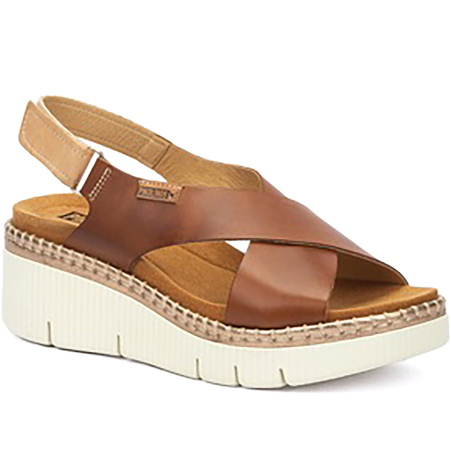 Quarter turn Women's Pikolinos Footwear style name Gomera 0606C1 in color Brandy. Sku: W0K-0606C1BRA