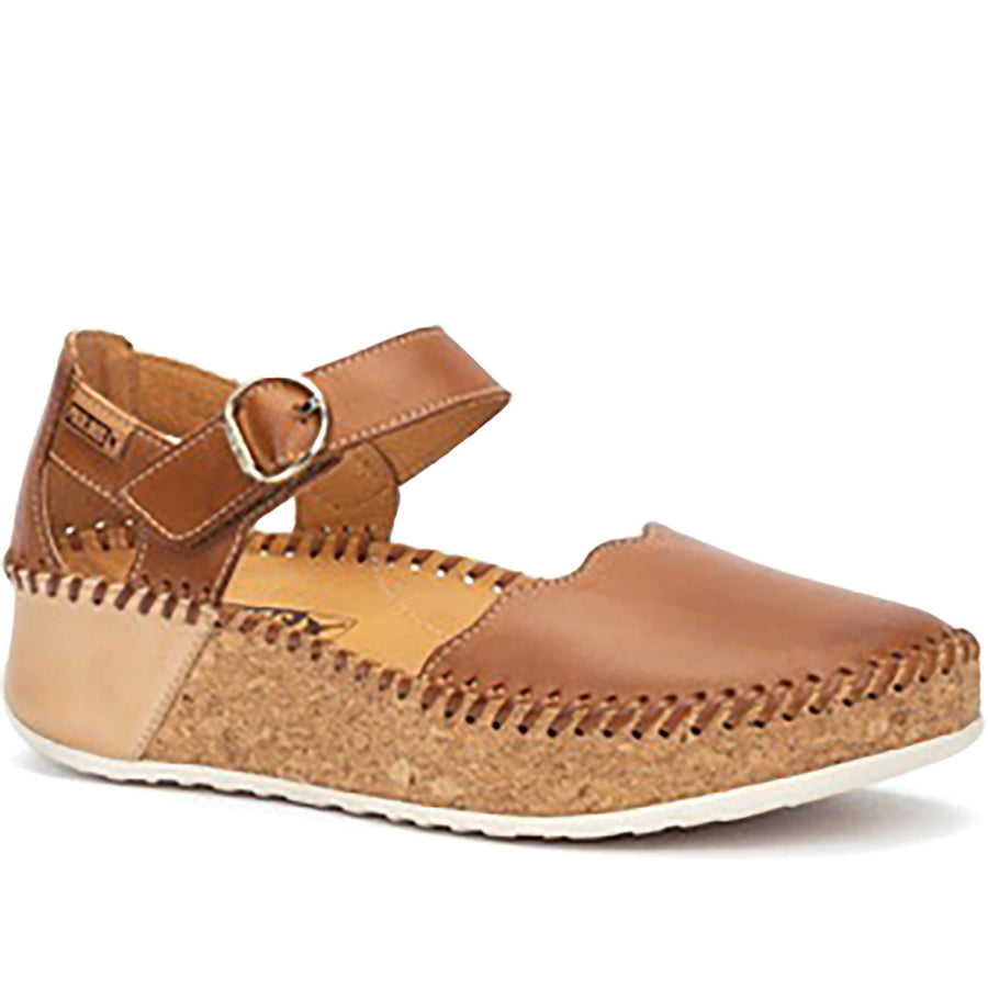 Quarter turn Women's Pikolinos Footwear style name Marina 0893C2 in color Brandy. Sku: W1C-0893C2BRA