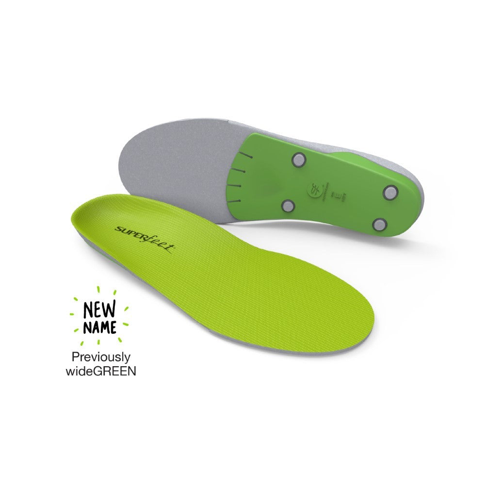 Unisex Superfeet All-Purpose Wide-Fit Support (WideGreen) in Green. Sku: WIDE-GREEN