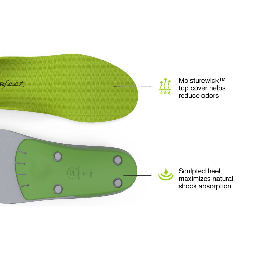 Unisex Superfeet All-Purpose Wide-Fit Support (WideGreen) in Green. Sku: WIDE-GREEN
