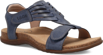 Quarter turn view Women's Taos Footwear style name Wonderful in color Dark Blue. Sku: WND-14253DKBL