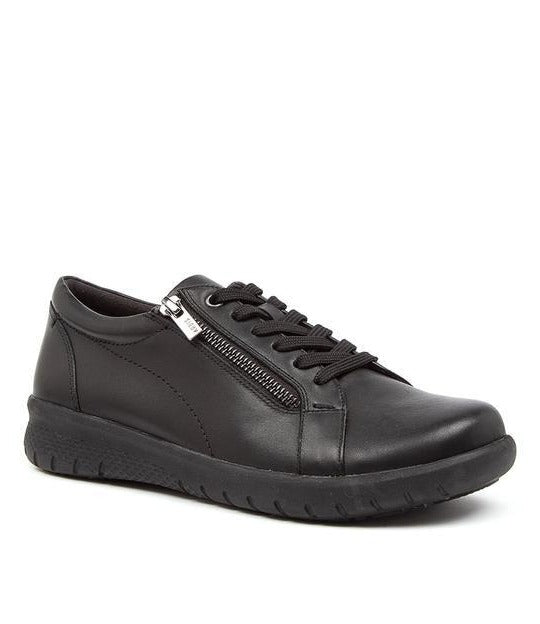 Women's Ziera Solar in Black Leather. Sku: ZR10058BLALE