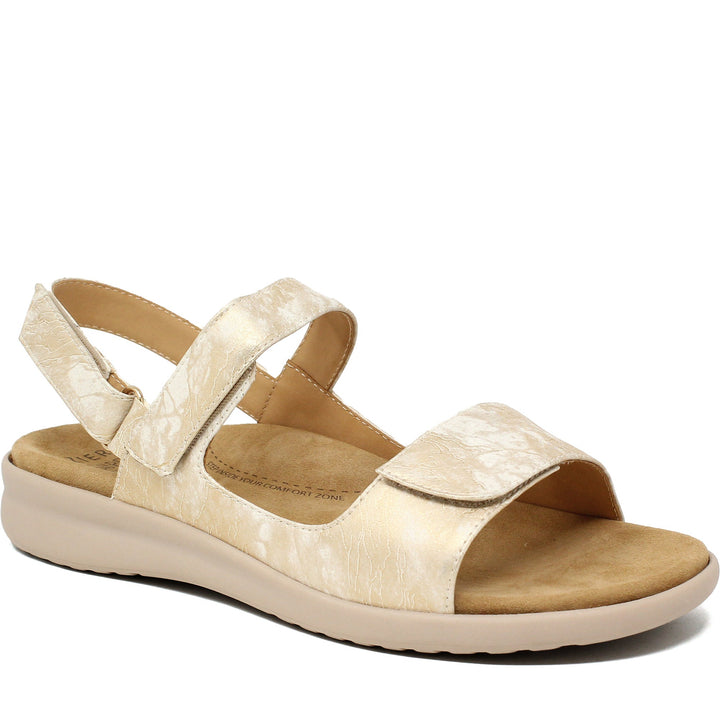 Quarter turn Women's Ziera Footwear style name Benji-W in color Smudge Metal-Almond Sole Leath. Sku: ZR10589MC0LE