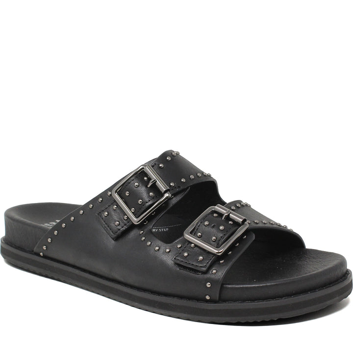 Quarter turn Women's Ziera Footwear style name Lavro-W in color Black-Gunmetal Leather. Sku: ZR11066BQOLE