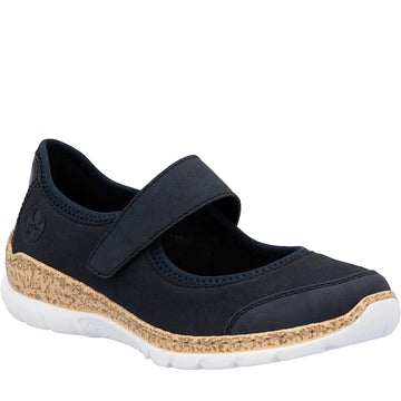 Quarter turn Women's Rieker Footwear style name Nikita B0 in color Pazifik. Sku: N42B0-14