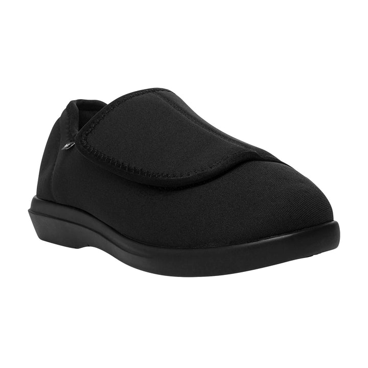 Men's Propet Slippers in Black Stretch. Sku: M0202B-BLK5E