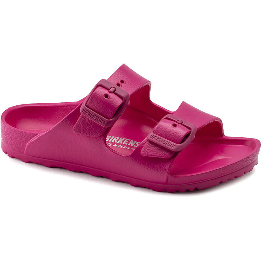 Quarter view Women's Birkenstock Footwear style name Arizona EVA Narrow in color Beetroot. Sku: 1015471