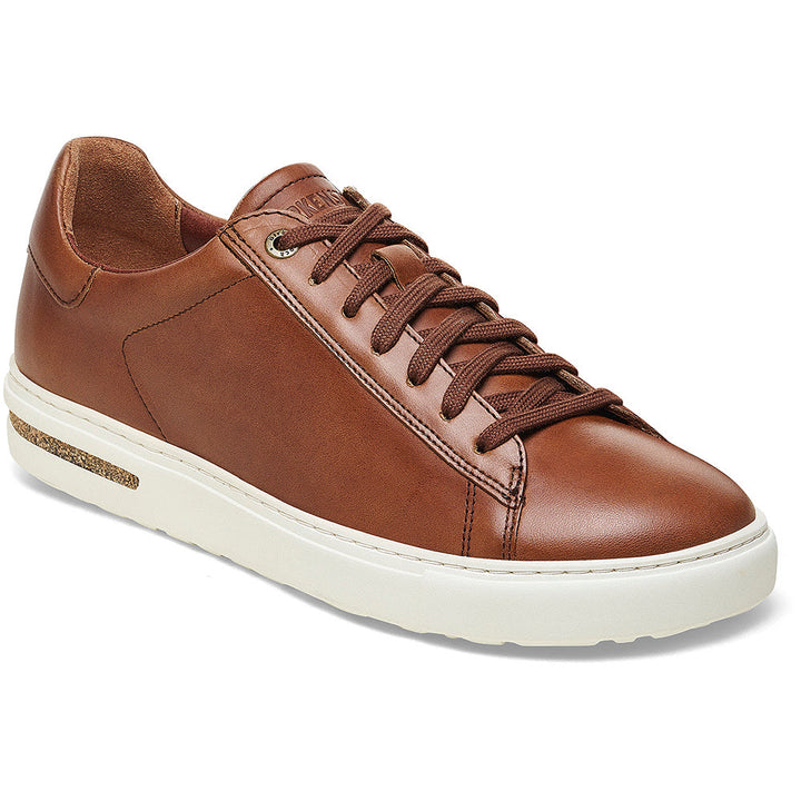 Quarter view Men's Birkenstock Footwear style name Bend Regular in color Cognac. Sku: 1026177