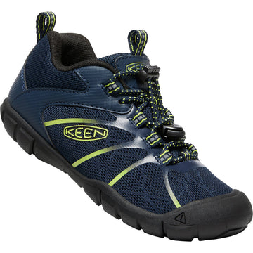 Quarter view Kids Keen Footwear style name Chandler 2 CNX color Black Iris/ Evening Primrose. Sku: 1026498