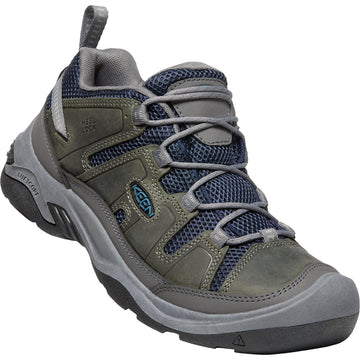 Quarter view Men's Keen Footwear style name Circadia Vent color Steel Grey/ Legion Blue. Sku: 1026779