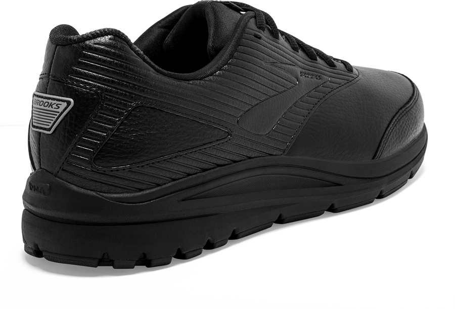 Back view Men's Brooks Footwear style name Addiction Walker 2 Wide in color Black. Sku: 110318-2E072