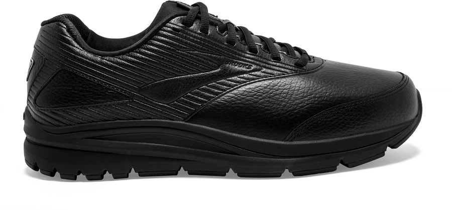 Side view Men's Brooks Footwear style name Addiction Walker 2 Medium in color Black. Sku: 110318-1D072