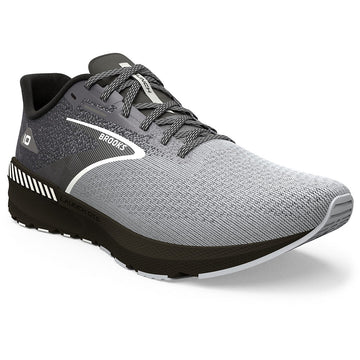 Quarter view Men's Brooks Footwear style name Launch Gts 10 Wide in color Black/ Blackened Pearl/ White. Sku: 110410-2E052