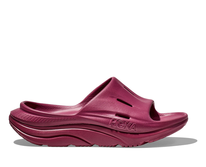 Quarter view Women's Hoka Footwear style name Ora Recovery Slide in color Btrt. Sku: 1135061BTRT