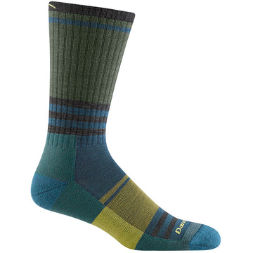 Quarter view Men's Darn Tough Sock style name Spur Boot Light Cush in color Forest. Sku: 1952-FOREST
