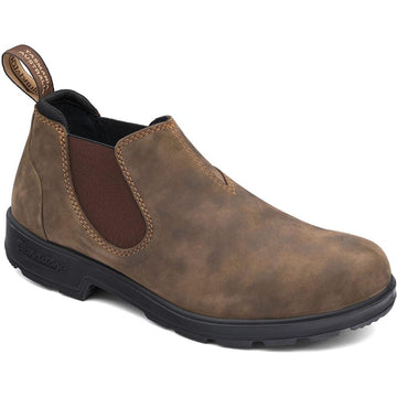 Quarter view Unisex Blundstone Footwear style name Low-Cut Short in color Rustic Brown. Sku: 2036-RUSTICBRN