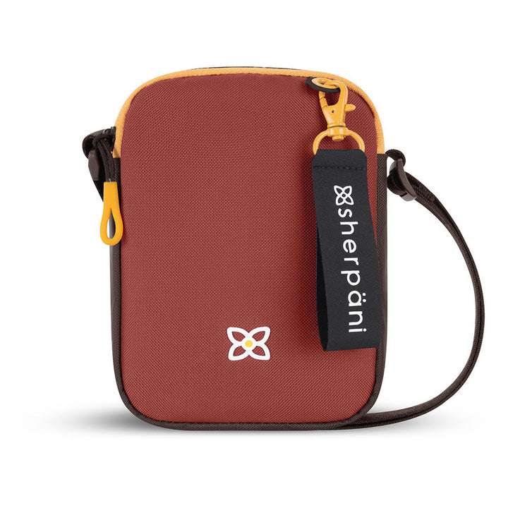 Quarter view Women's Sherpani Hand Bag style name Rogue Mini Crossbody in color Cider. Sku: 23-ROGUE11110