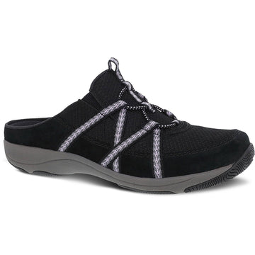 Quarter view Women's Dansko Footwear style name Hayleigh in color Black Suede. Sku: 4855-100285