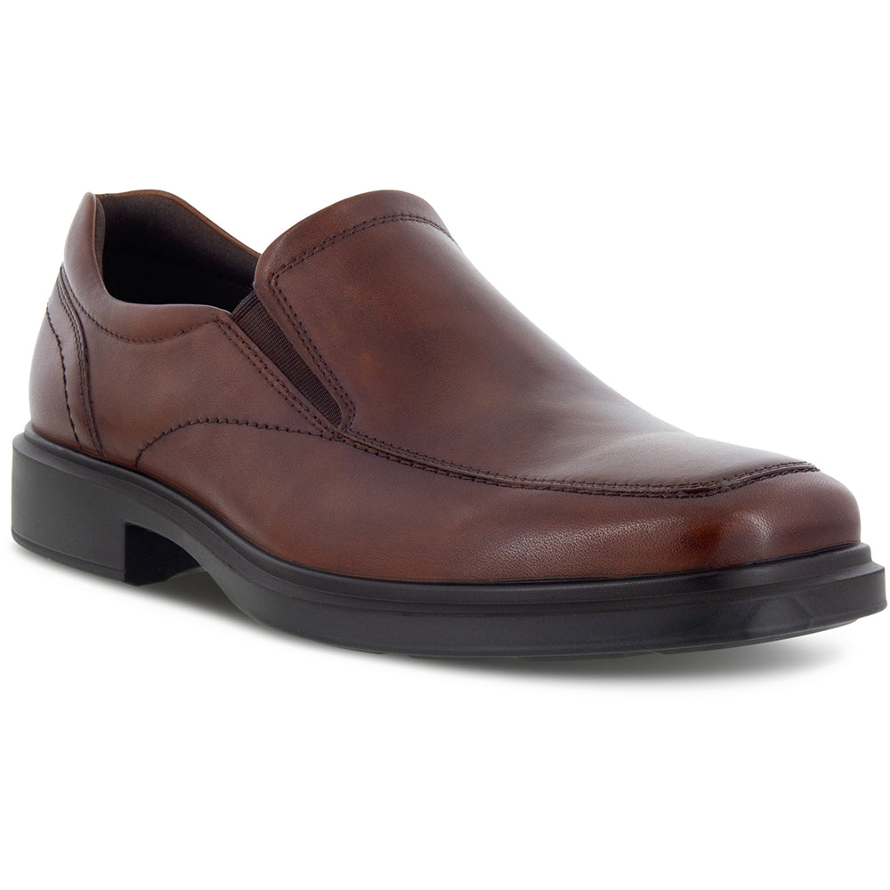 Quarter view Men's Footwear style name Helsinki 2.0 Apron Toe Slip-On in color Cognac. SKU: 500154-01053