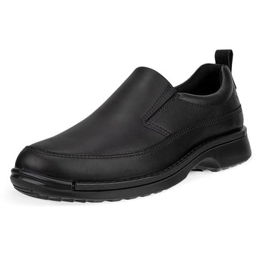 Quarter view Men's ECCO Footwear style name Fusion Apron Toe Slip On in color Black. Sku: 500424-02001
