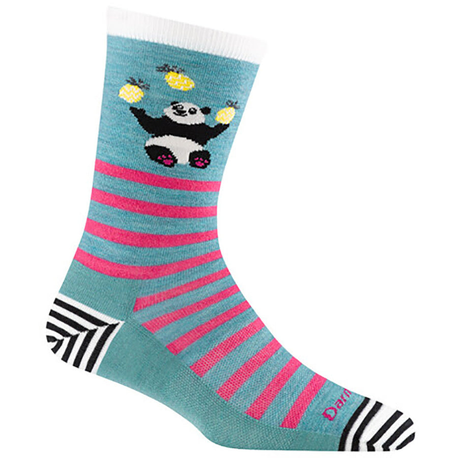 Quarter view Women's Darn Tough Sock style name Animal Haus Crelt in color Lagoon. Sku: 6037-LAGOON