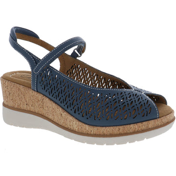 Quarter view Women's Biza Footwear style name Florence in color Blue. Sku: 6042400