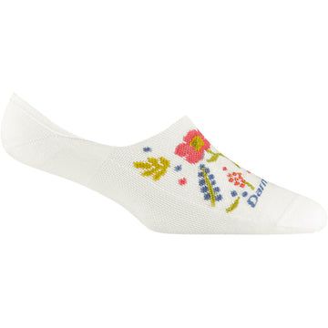Women's Darn Tough Topless Garden Party No Show Light in White. Sku: 6072-WHITE