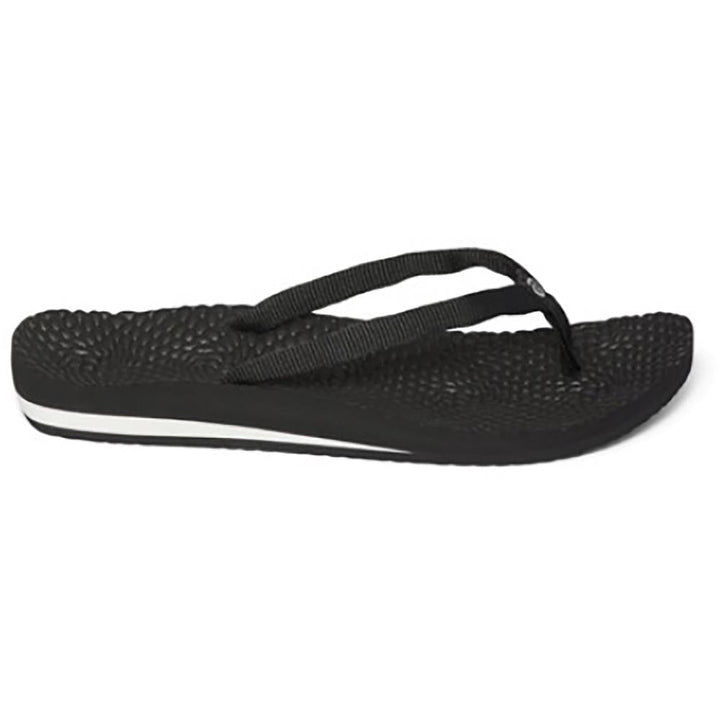 Quarter view Women's Rafters Footwear style name Caribbean Skinny Flip Spritz in color Black. Sku: 70421R-001