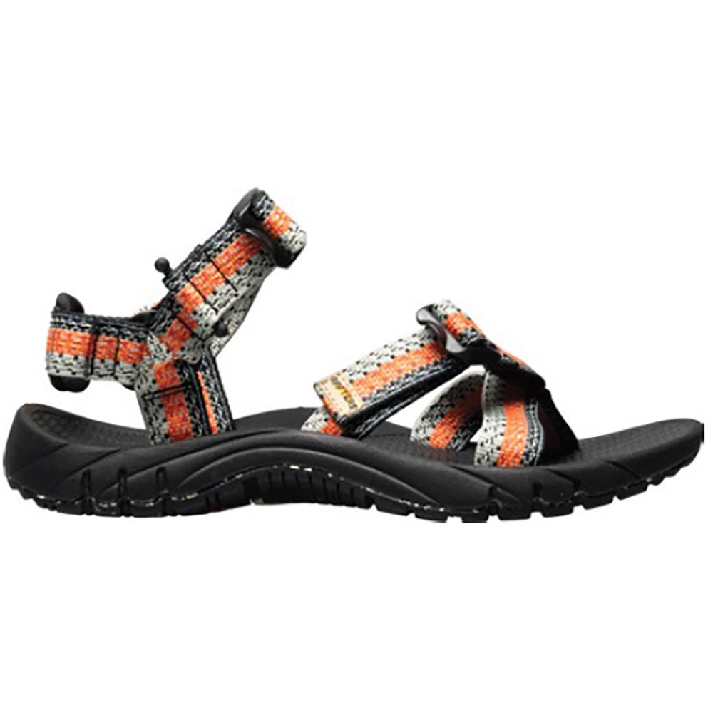 Quarter view Women's Rafters Footwear style name Stillwater Eco Sport Sandal in color Amber Multi. Sku: 70428R-842