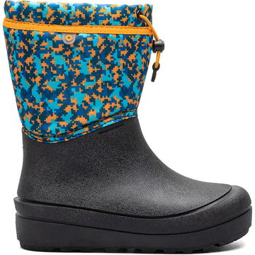 Quarter view Kids Bogs Footwear style name Snow Shell Boot Dig Maz color Black Multi. Sku: 72867-009