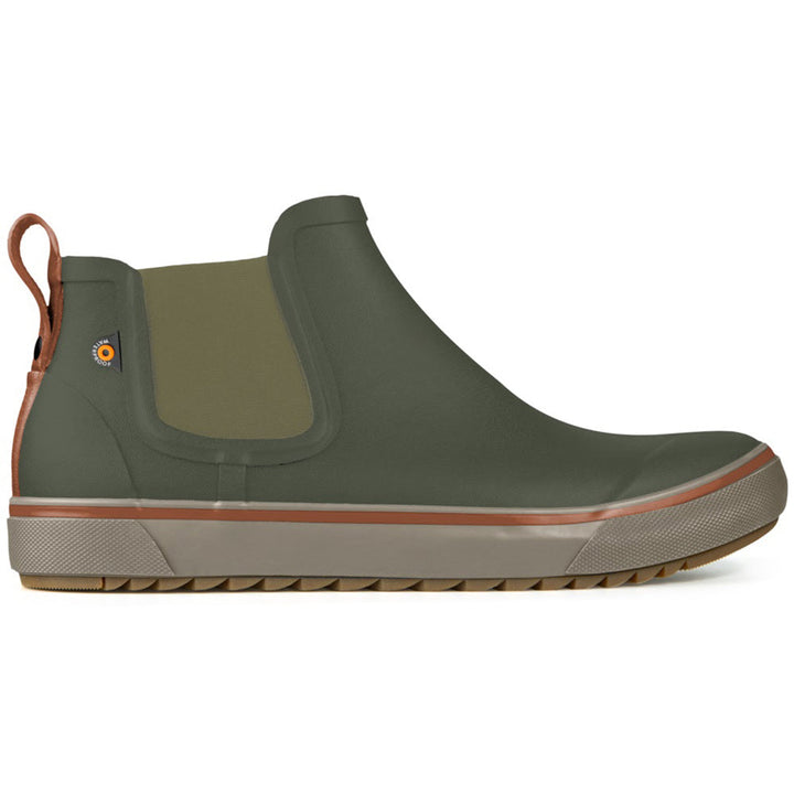 Quarter view Men's Bogs Footwear style name Kicker Rain Chelsea IIs in color Dark Green. Sku: 73041-348