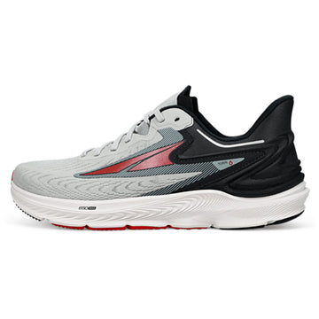 Quarter view Unisex Altra Footwear style name Torin 6 color Gray/ Red. Sku: AL0A7R6T-264
