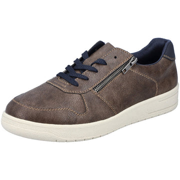 Quarter view Men's Rieker Footwear style name Stefano 03 in color Brown/ Pazifik/ Aldama/ Namur. Sku: B7803-25